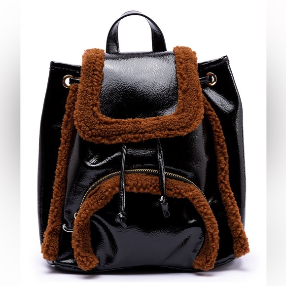 SKINNYDIP LONDON Scarlett Small Fluff Trim Backpack- never opened! - Picture 2 of 8
